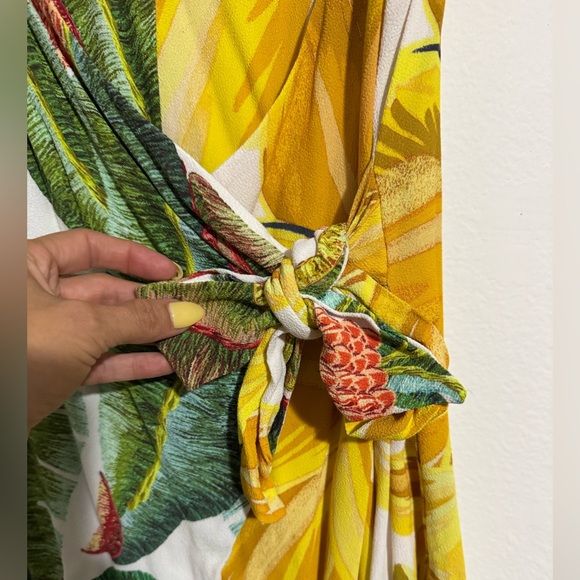 FARM Rio Yellow & Green Tropical Print Dress FARM Rio Yellow & Green Tropical Print Dress